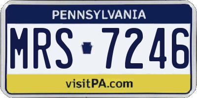 PA license plate MRS7246