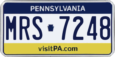 PA license plate MRS7248