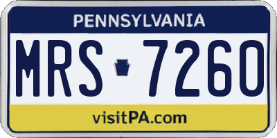 PA license plate MRS7260