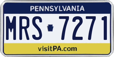 PA license plate MRS7271