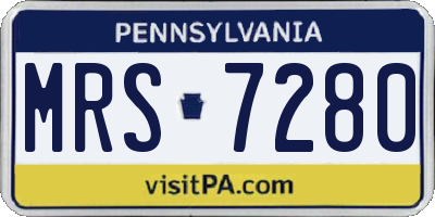PA license plate MRS7280