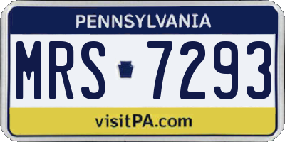 PA license plate MRS7293