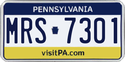 PA license plate MRS7301