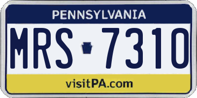 PA license plate MRS7310