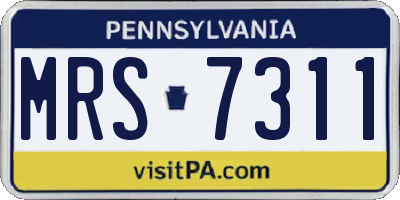 PA license plate MRS7311