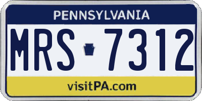 PA license plate MRS7312