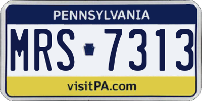 PA license plate MRS7313