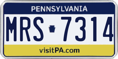 PA license plate MRS7314