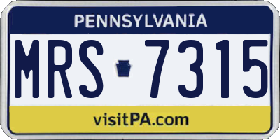 PA license plate MRS7315