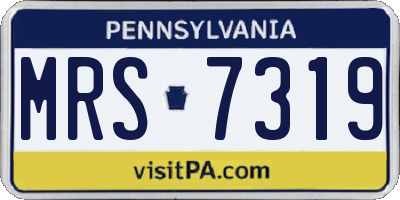 PA license plate MRS7319