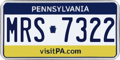 PA license plate MRS7322