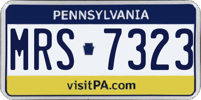 PA license plate MRS7323