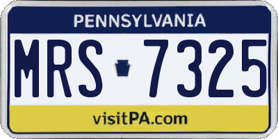 PA license plate MRS7325