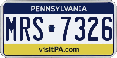 PA license plate MRS7326