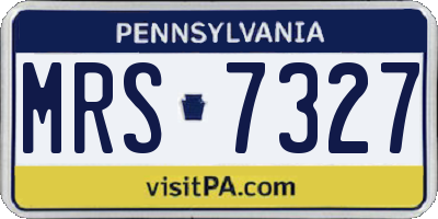 PA license plate MRS7327