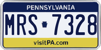 PA license plate MRS7328
