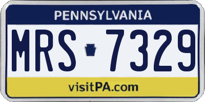 PA license plate MRS7329
