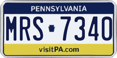 PA license plate MRS7340