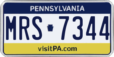 PA license plate MRS7344