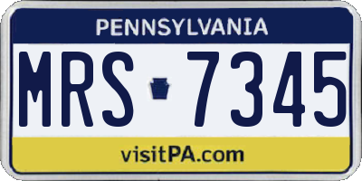 PA license plate MRS7345