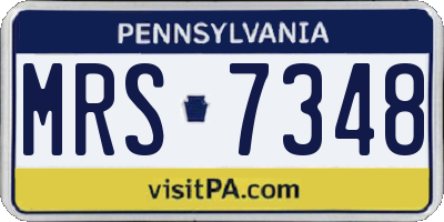 PA license plate MRS7348