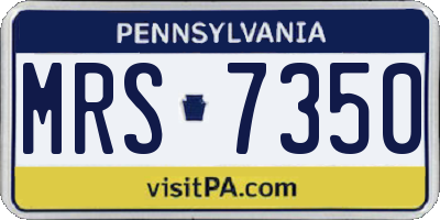 PA license plate MRS7350