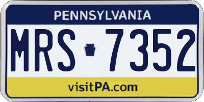PA license plate MRS7352