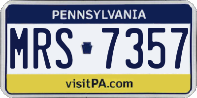 PA license plate MRS7357