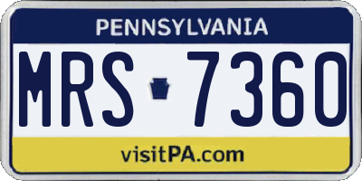 PA license plate MRS7360