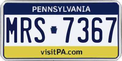 PA license plate MRS7367