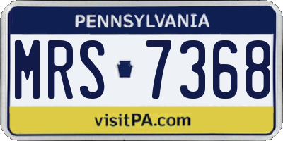 PA license plate MRS7368