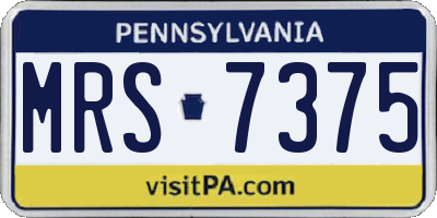 PA license plate MRS7375