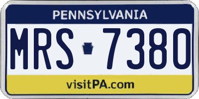 PA license plate MRS7380