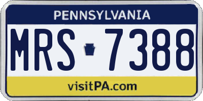 PA license plate MRS7388