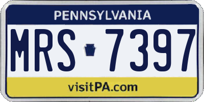 PA license plate MRS7397