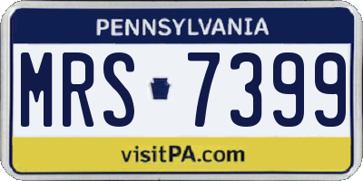 PA license plate MRS7399