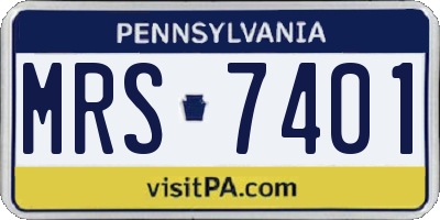 PA license plate MRS7401
