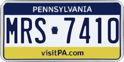PA license plate MRS7410
