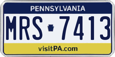 PA license plate MRS7413