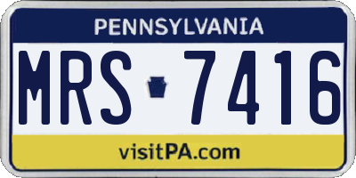 PA license plate MRS7416