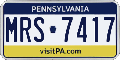 PA license plate MRS7417