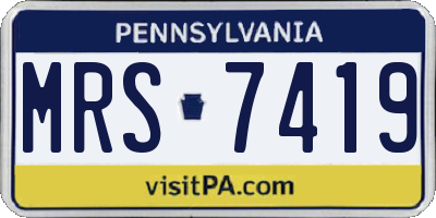 PA license plate MRS7419