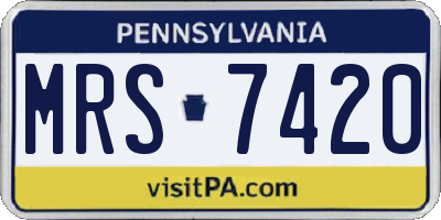 PA license plate MRS7420