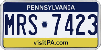 PA license plate MRS7423