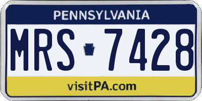 PA license plate MRS7428