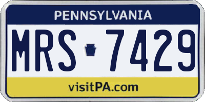 PA license plate MRS7429