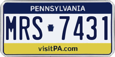 PA license plate MRS7431