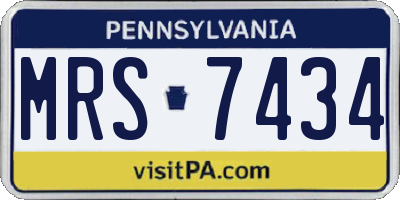 PA license plate MRS7434