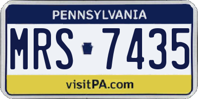 PA license plate MRS7435