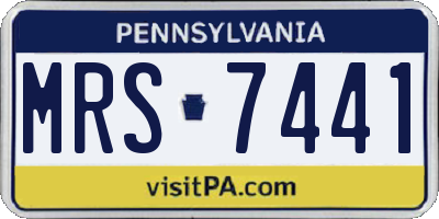 PA license plate MRS7441